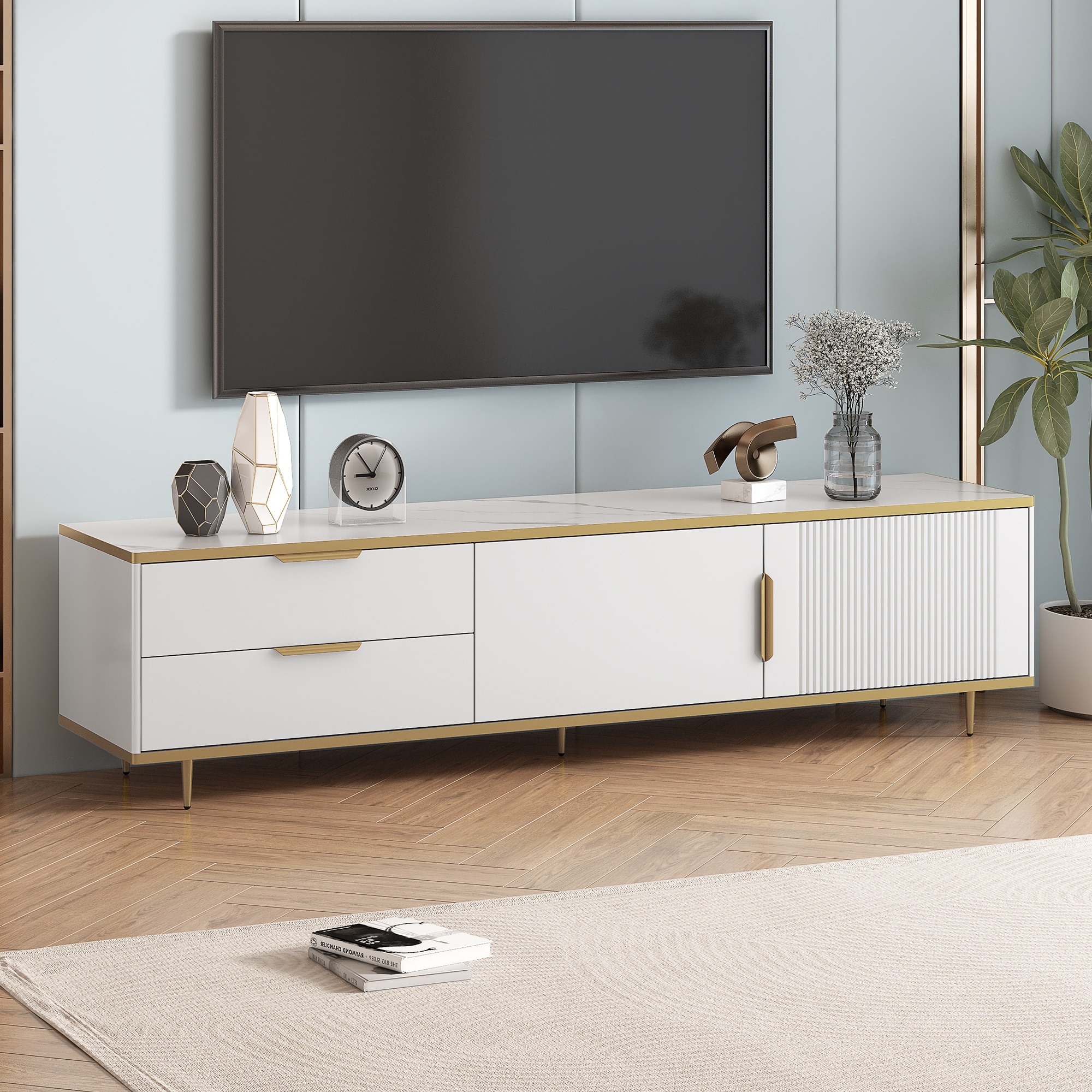 Modern TV Stand for 65 Inch TV TV Console Table with Storage